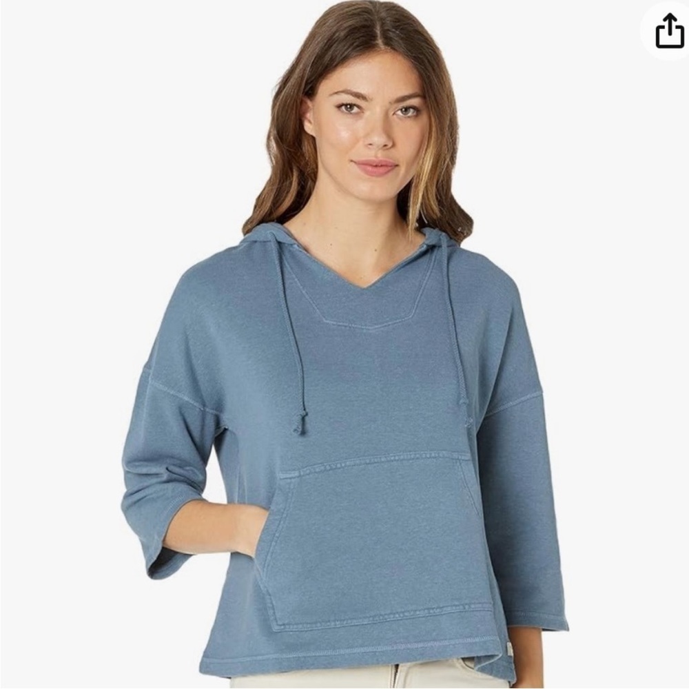 Toad&Co.  Blue Epiq Poncho Hoodie Size M Sustainable Hemp